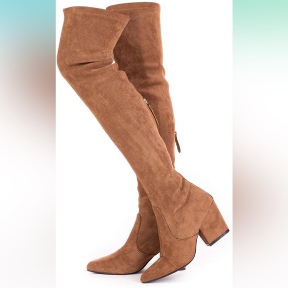 Over the Knee Thigh High Suede Boots - Picture 2 of 7